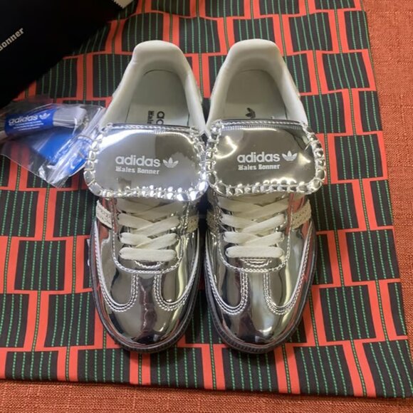 Wales Bonner x Samba 'Silver Metallic Gum' 2023 Adidas Sneakers - Picture 3 of 7